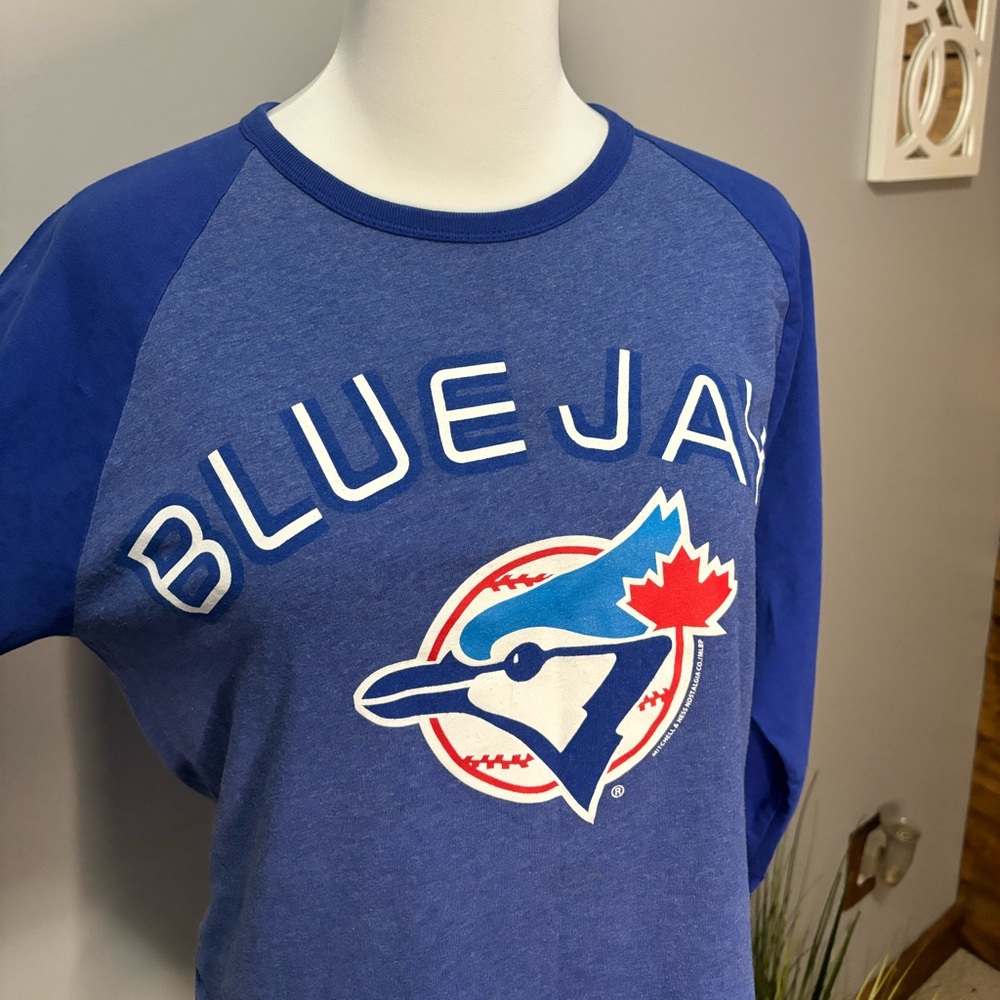 🐦Blue Jays🐦 Raglan 3/4 Sleeve Crew Neck Jersey Top. Baseball Tee